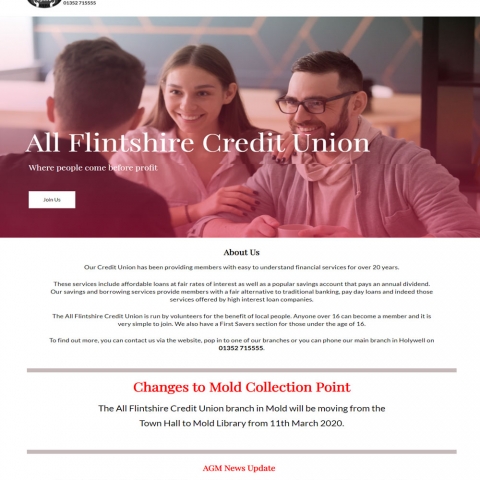 All Flintshire Credit Union website design